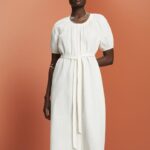 Esprit Midi shirt dress with a tie belt, cotton blend Women White Dresses P0D0X235