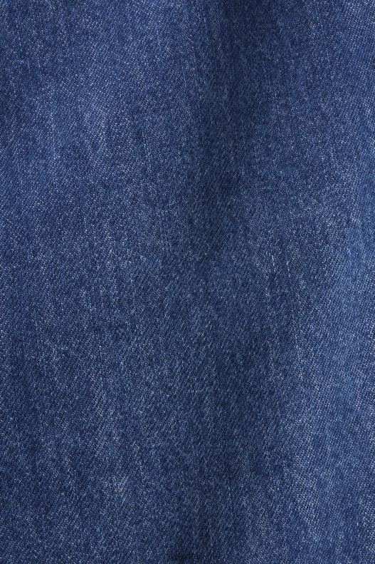 Esprit Midi skirt with an asymmetric waistband Women Blue Dark Wash Skirts P0D0X209 - Image 4