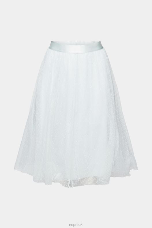 Esprit Midi skirt with glitter effect Women Light Aqua Green Skirts P0D0X268 - Image 5