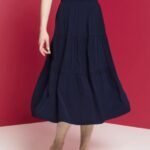 Esprit Midi skirt Women Navy Skirts P0D0X239