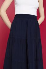 Esprit Midi skirt Women Navy Skirts P0D0X239 - Image 3