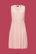 Esprit Mini dress with a smocked waist Women Pink Dresses P0D0X229 - Image 5