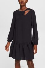 Esprit Mini dress with cut-out Women Black Dresses P0D0X429
