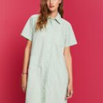 Esprit Mini shirt dress, 100% cotton Women Citrus Green Dresses P0D0X65
