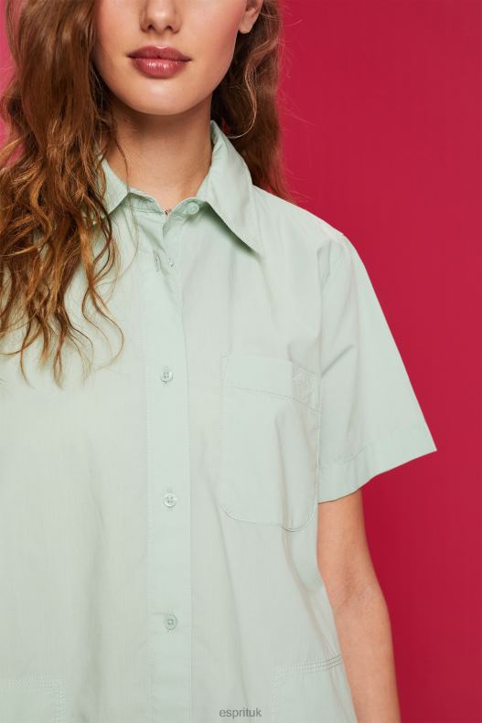 Esprit Mini shirt dress, 100% cotton Women Citrus Green Dresses P0D0X65 - Image 3