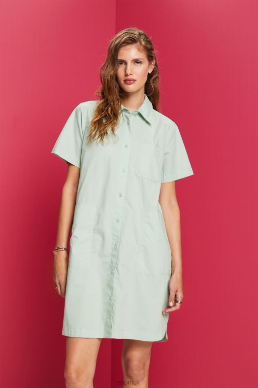 Esprit Mini shirt dress, 100% cotton Women Citrus Green Dresses P0D0X65 - Image 1