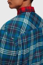 Esprit Mixed check patchwork flannel shirt Men Red Shirts P0D0X790 - Image 5