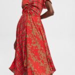 Esprit Mixed pattern dress, LENZING ECOVERO Women Red Dresses P0D0X547