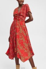 Esprit Mixed pattern dress, LENZING ECOVERO Women Red Dresses P0D0X547