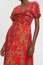 Esprit Mixed pattern dress, LENZING ECOVERO Women Red Dresses P0D0X547 - Image 3