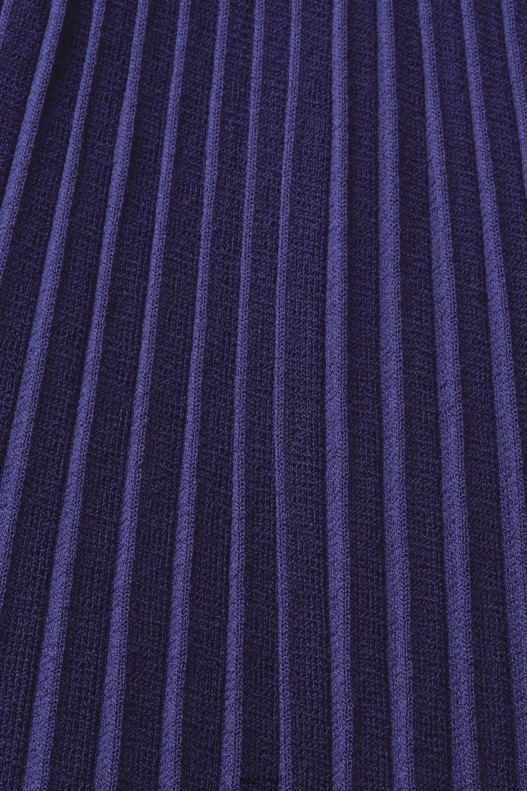 Esprit Mockneck pleated midi dress with short-sleeves Women Dark Blue Dresses P0D0X122 - Image 4