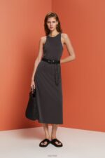Esprit Modal-Blend Tank Midi Dress Women Anthracite Dresses P0D0X52 - Image 2