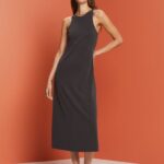 Esprit Modal-Blend Tank Midi Dress Women Anthracite Dresses P0D0X52