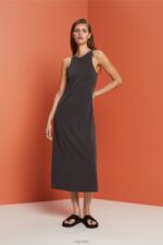 Esprit Modal-Blend Tank Midi Dress Women Anthracite Dresses P0D0X52