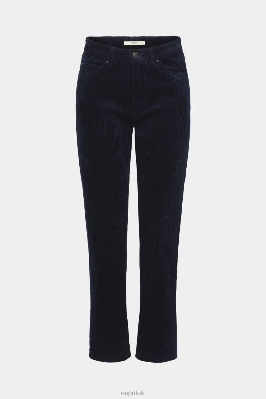 Esprit Mom fit cord trousers Women Navy Trousers & Pants P0D0X253 - Image 5