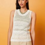 Esprit Mouline sleeveless jumper, cotton blend Women Ice Sweaters P0D0X107