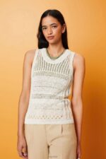 Esprit Mouline sleeveless jumper, cotton blend Women Ice Sweaters P0D0X107