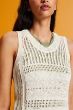 Esprit Mouline sleeveless jumper, cotton blend Women Ice Sweaters P0D0X107 - Image 3