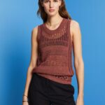Esprit Mouline sleeveless jumper, cotton blend Women Terracotta Sweaters P0D0X106