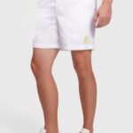 Esprit Neon Waistband Relaxed Shorts Men White Shorts P0D0X890