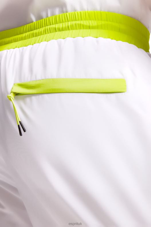 Esprit Neon Waistband Relaxed Shorts Men White Shorts P0D0X890 - Image 3
