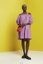 Esprit Off-shoulder poplin mini dress Women Violet Dresses P0D0X180 - Image 2