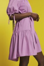 Esprit Off-shoulder poplin mini dress Women Violet Dresses P0D0X180 - Image 3