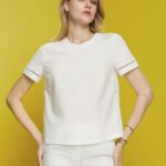 Esprit Open-back blouse, TENCEL Women White Blouses P0D0X201