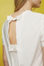 Esprit Open-back blouse, TENCEL Women White Blouses P0D0X201 - Image 3