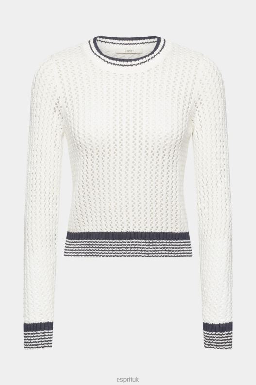 Esprit Organic cotton structured jumper Women Off White Sweaters P0D0X275 - Image 5