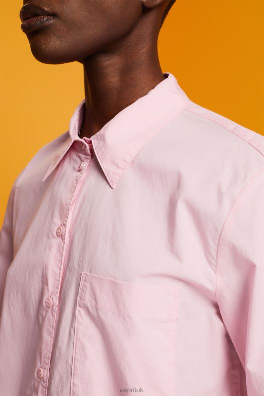 Esprit Oversized white cotton blouse Women Light Pink Blouses P0D0X407 - Image 3