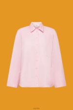 Esprit Oversized white cotton blouse Women Light Pink Blouses P0D0X407 - Image 5