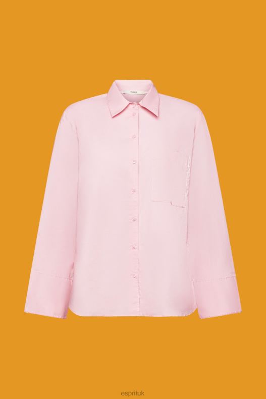 Esprit Oversized white cotton blouse Women Light Pink Blouses P0D0X407 - Image 5
