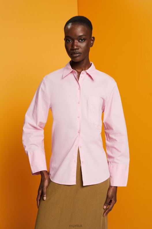 Esprit Oversized white cotton blouse Women Light Pink Blouses P0D0X407 - Image 1
