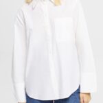 Esprit Oversized white cotton blouse Women White Blouses P0D0X406