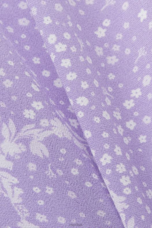 Esprit Patterned mini dress with a bow tie Women White Dresses P0D0X230 - Image 4