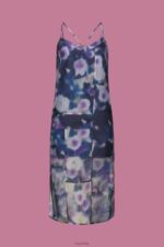 Esprit Patterned organza midi dress Women Blue Lavender Dresses P0D0X196 - Image 5