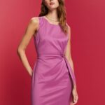 Esprit Pencil dress with a knot detail Women Violet Dresses P0D0X72