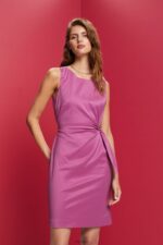 Esprit Pencil dress with a knot detail Women Violet Dresses P0D0X72