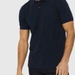 Esprit Pima cotton pique polo shirt Men Navy Polos P0D0X925