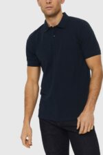 Esprit Pima cotton pique polo shirt Men Navy Polos P0D0X925