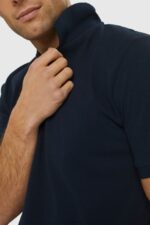 Esprit Pima cotton pique polo shirt Men Navy Polos P0D0X925 - Image 3