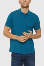 Esprit Pima cotton pique polo shirt Men Petrol Blue Polos P0D0X926