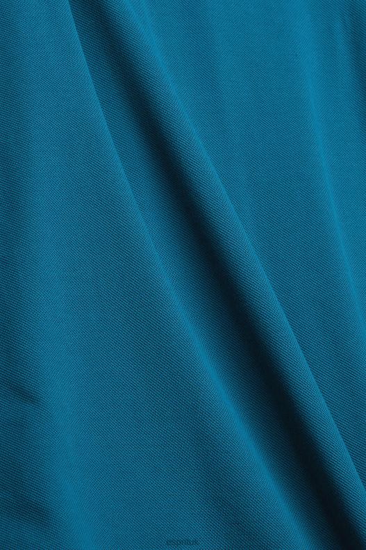 Esprit Pima cotton pique polo shirt Men Petrol Blue Polos P0D0X926 - Image 4
