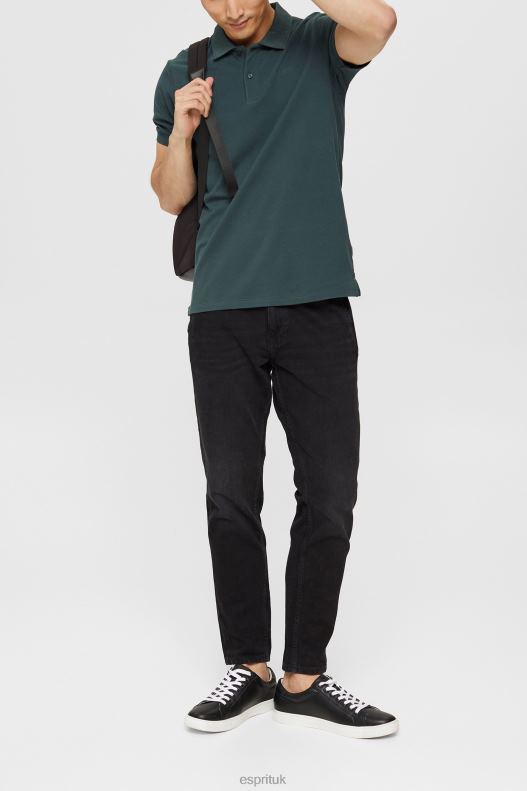 Esprit Pima cotton pique polo shirt Men Teal Blue Polos P0D0X927 - Image 2