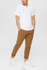 Esprit Pima cotton pique polo shirt Men White Polos P0D0X924 - Image 2