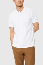 Esprit Pima cotton pique polo shirt Men White Polos P0D0X924