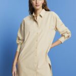 Esprit Pinstriped shirt dress, 100% cotton Women Beige Dresses P0D0X278