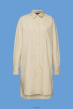 Esprit Pinstriped shirt dress, 100% cotton Women Beige Dresses P0D0X278 - Image 5