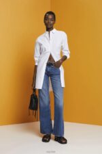 Esprit Pinstriped shirt dress, 100% cotton Women White Dresses P0D0X277 - Image 2